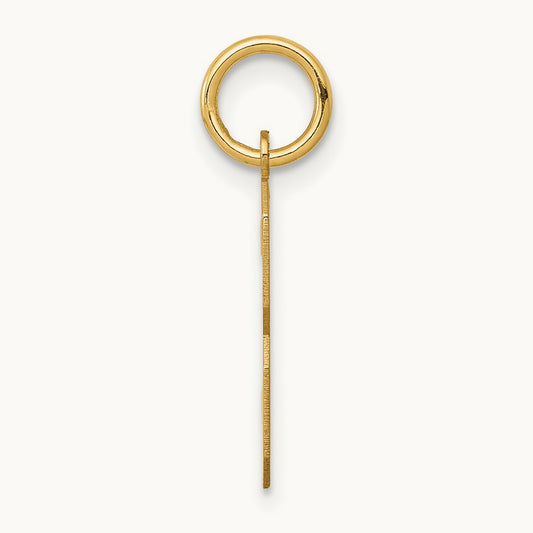 Medium Polished Number 3 Charm — 14K Yellow Gold