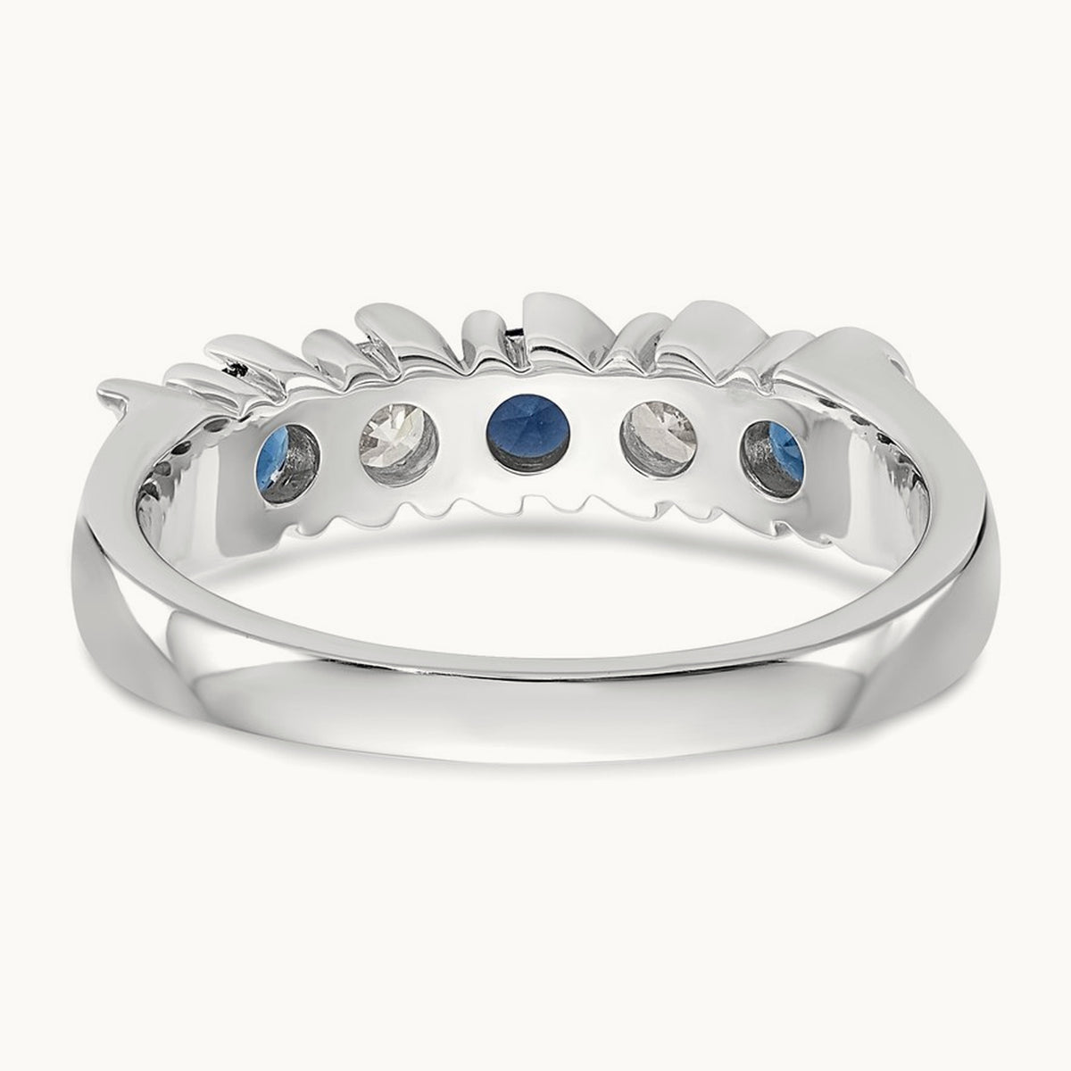 Diamond with Sapphire Band — 14K White Gold, 0.306 ct, 7