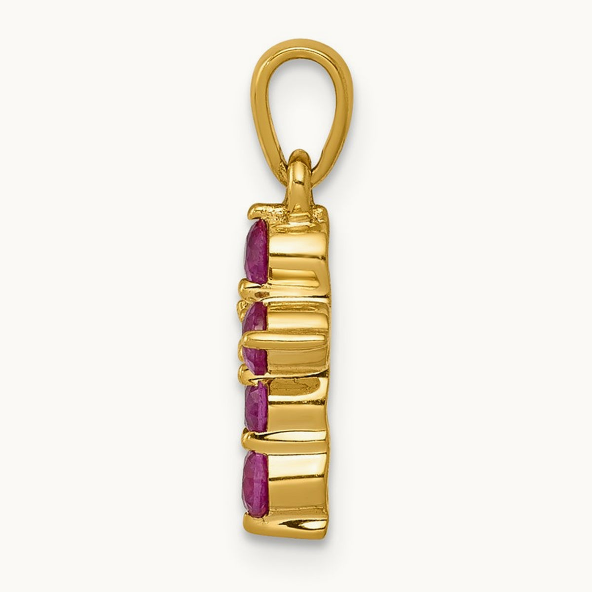 .30 Ruby and Diamond Cross Pendant, 14K