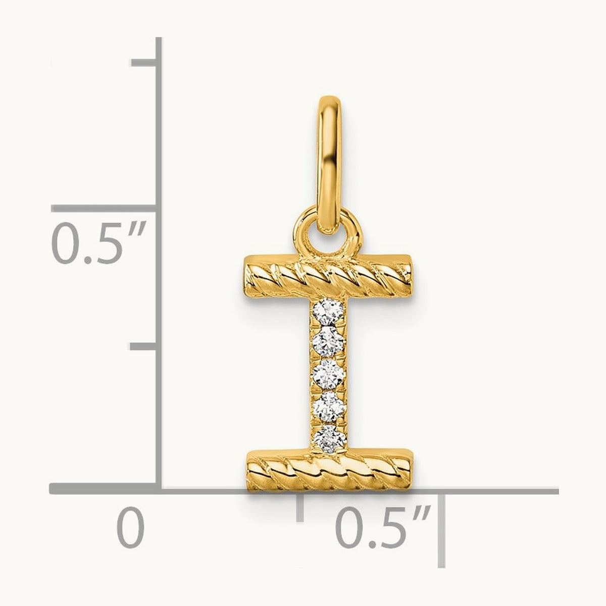 Twisted Diamond Charm — 14K Yellow Gold, I