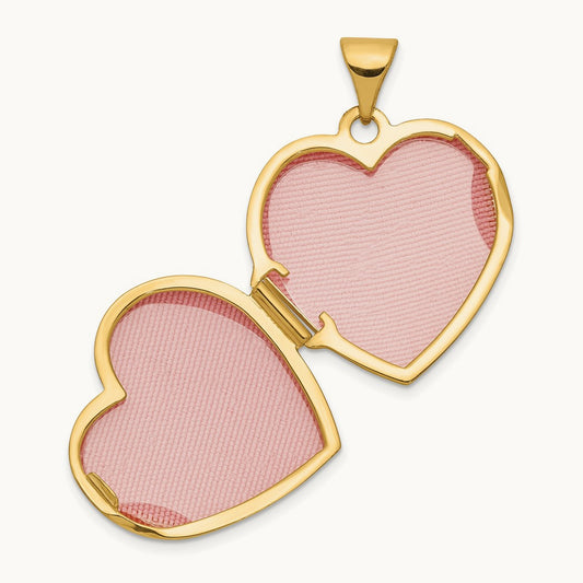 Butterfly Heart Locket, 18mm, 14K Two-tone