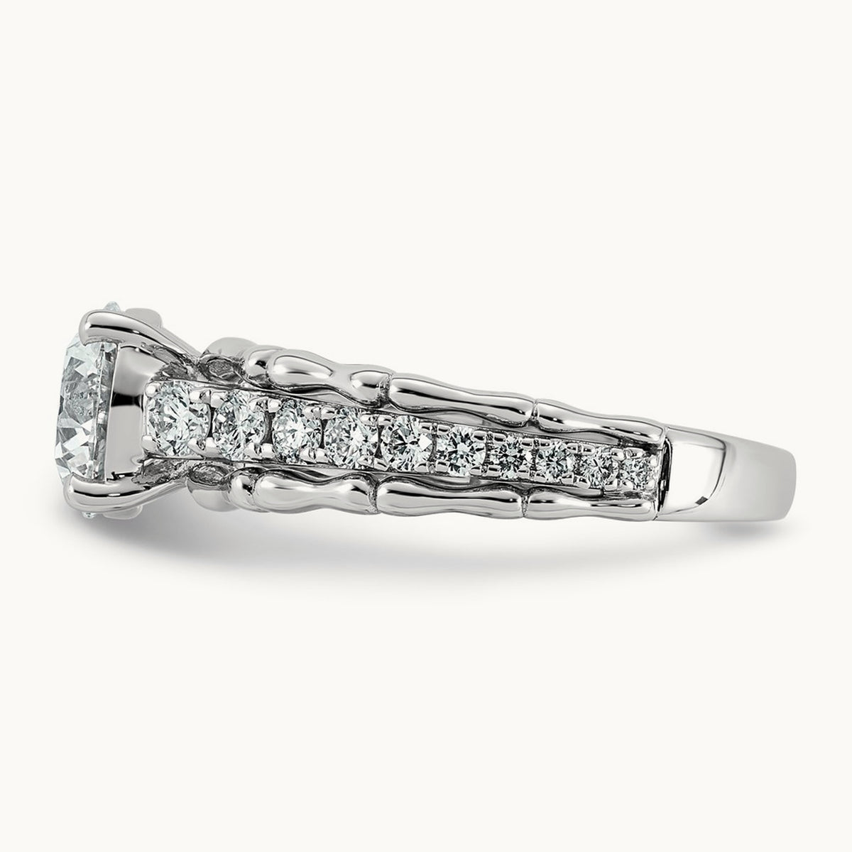 Round Center Ring, 2-4 ct Lab-Grown Diamond