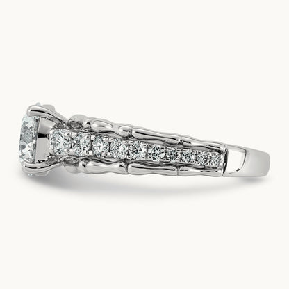 Round Center Ring, 2-4 ct Lab-Grown Diamond