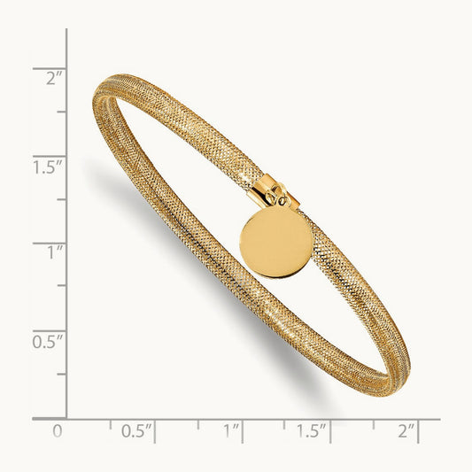 Stretch Mesh w/Dangle Charm Bracelet, 14K — Leslie's