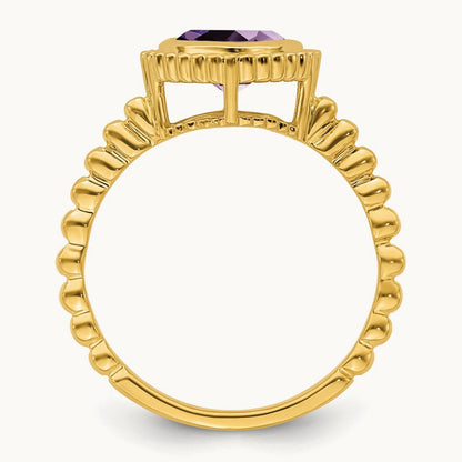 Cushion Amethyst Ring, 14K