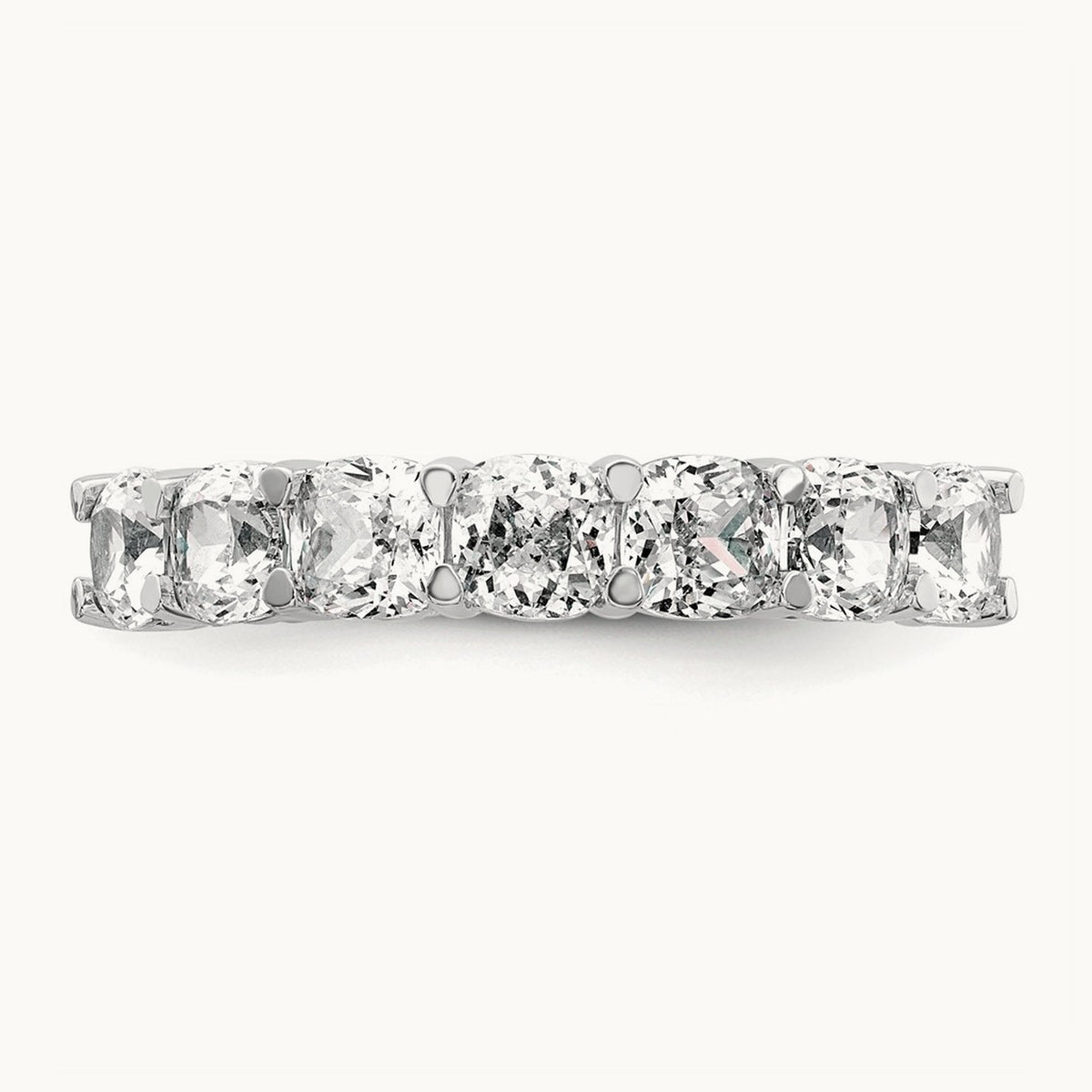 Cushion 7 Stone Band, 2.50 ct tw Lab-Grown Diamond — 14K White Gold