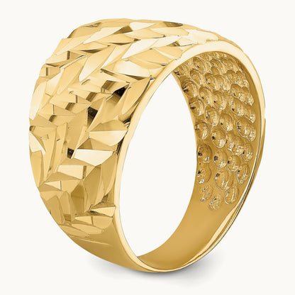 D/C Arrow Slash Dome Ring, 14K
