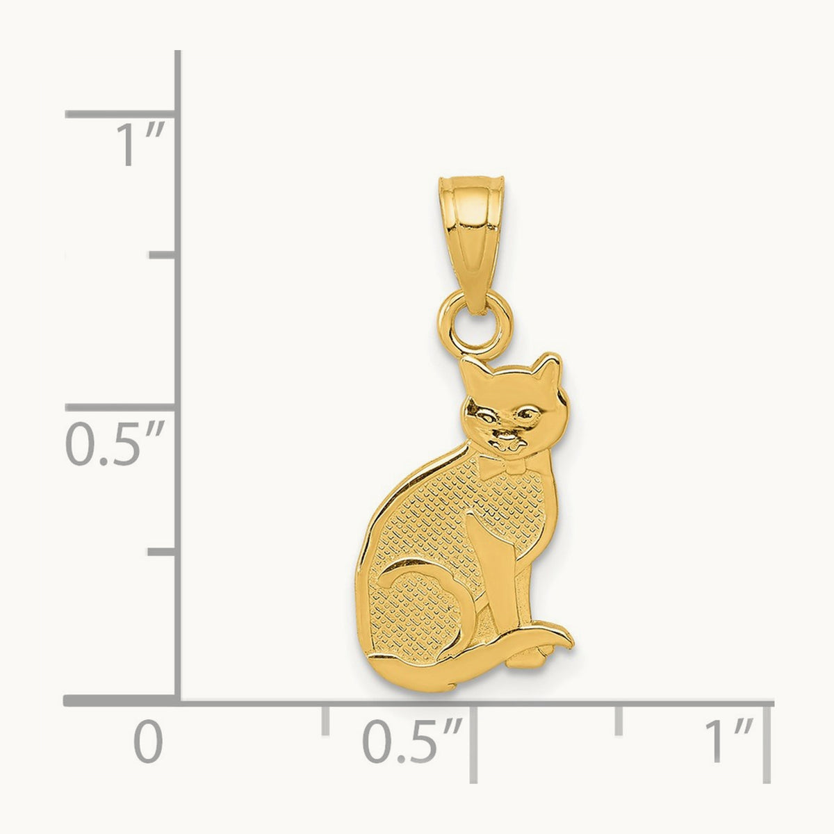 I HEART MY CAT on Reverse Cat Pendant, 14K