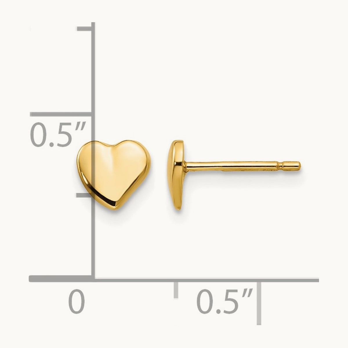 Heart Earrings, 14K