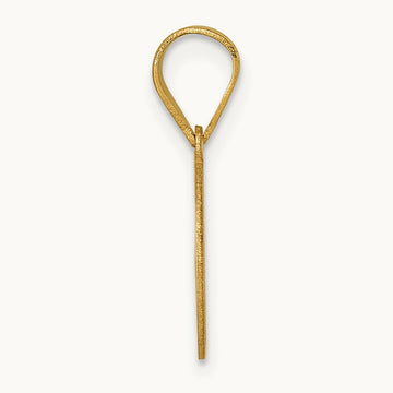 Polished Etched Letter G Initial Pendant, 14K