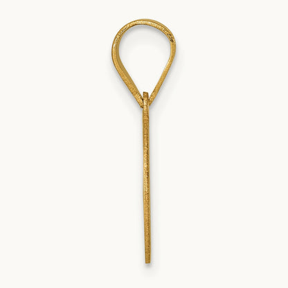 Polished Etched Letter G Initial Pendant, 14K