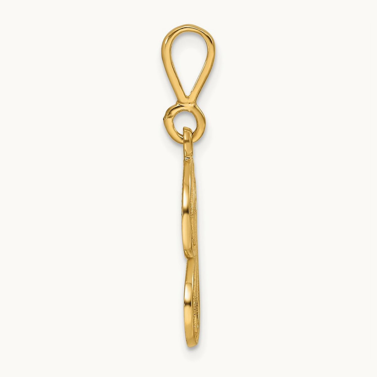 Polished Script Filigree Initial Pendant — G