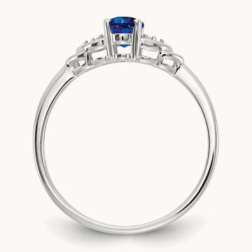 Sapphire and Diamond Ring — 14K White Gold