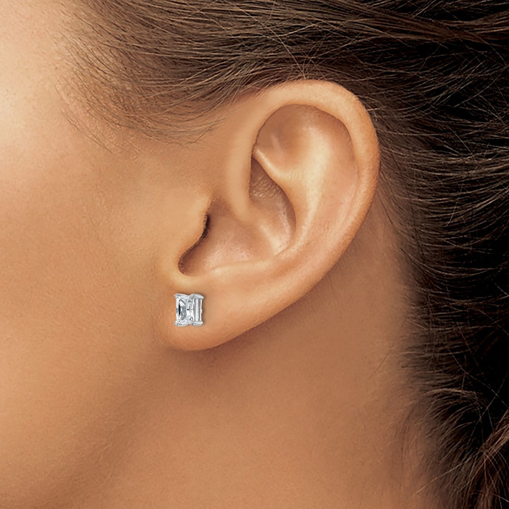 Radiant Four-Prong Stud Earrings, 0.50-6.00 ct tw Lab-Grown Diamond — 1 ct, 14K White Gold