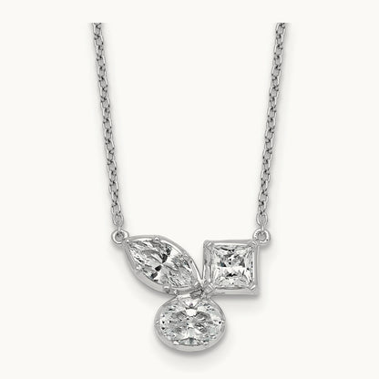 3 Stone Necklace, 1.00 ct tw Lab-Grown Diamond