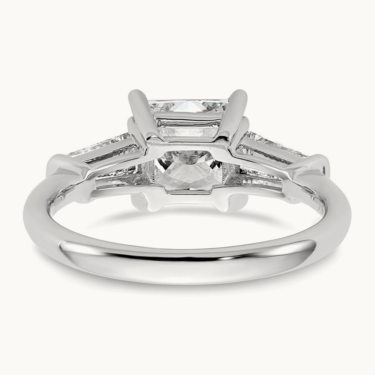 Princess & Baguette Engagement Ring, 1.50-3.75 ct tw Lab-Grown Diamond — 2 1/5 ct, 14K White Gold