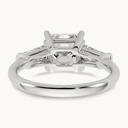 Princess & Baguette Engagement Ring, 1.50-3.75 ct tw Lab-Grown Diamond — 2 1/5 ct, 14K White Gold