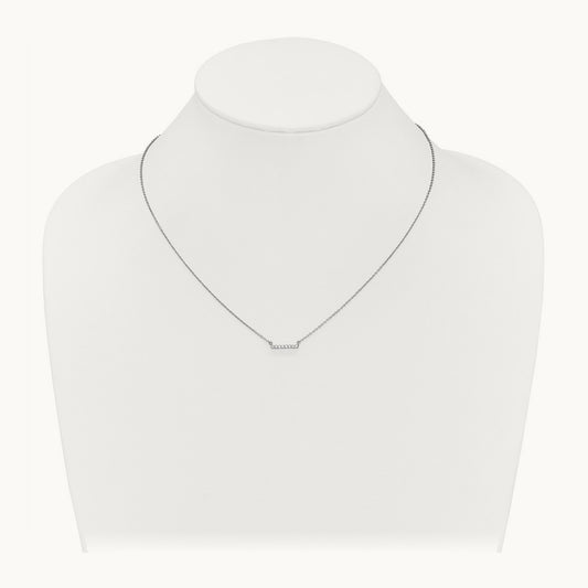 Diamond Bar 18 inch Necklace — 14K White Gold, 0.096 ct