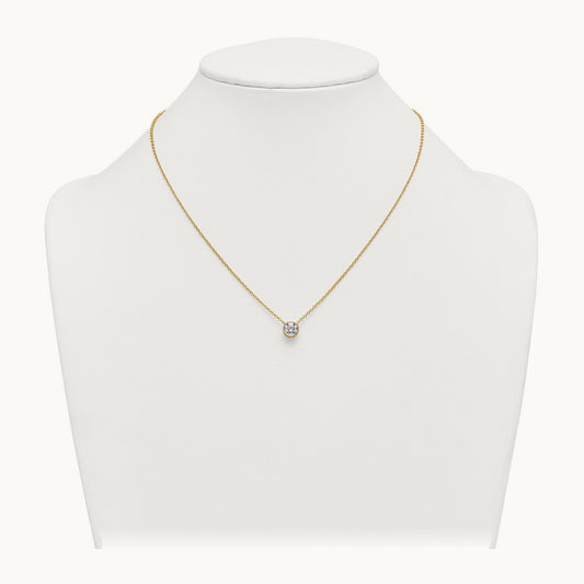 Bezel Set Necklace, 1.00-4.00 ct tw Lab-Grown Diamond — 1 ct, 14K Yellow Gold