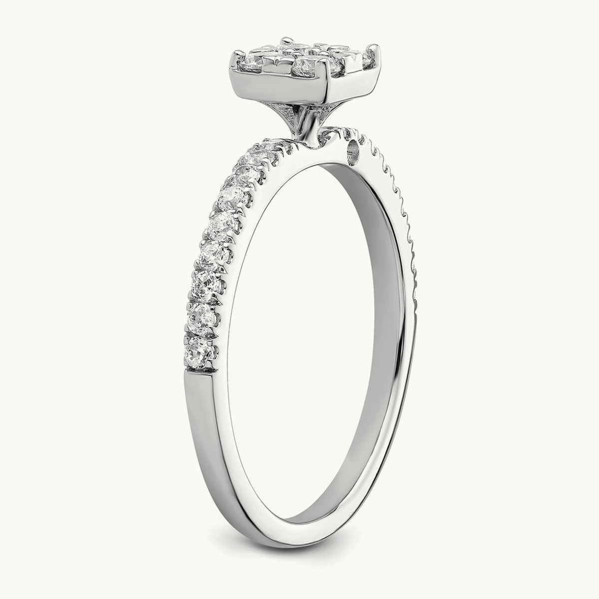 Cluster Engagement Ring, 0.50 ct tw Lab-Grown Diamond