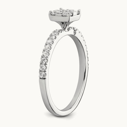 Cluster Engagement Ring, 0.50 ct tw Lab-Grown Diamond
