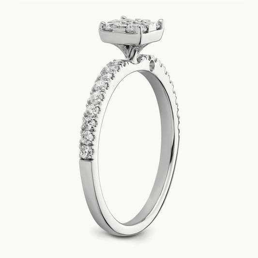 Cluster Engagement Ring, 0.50 ct tw Lab-Grown Diamond