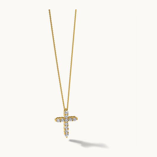 Diamond Cross 18 inch Necklace, 14K