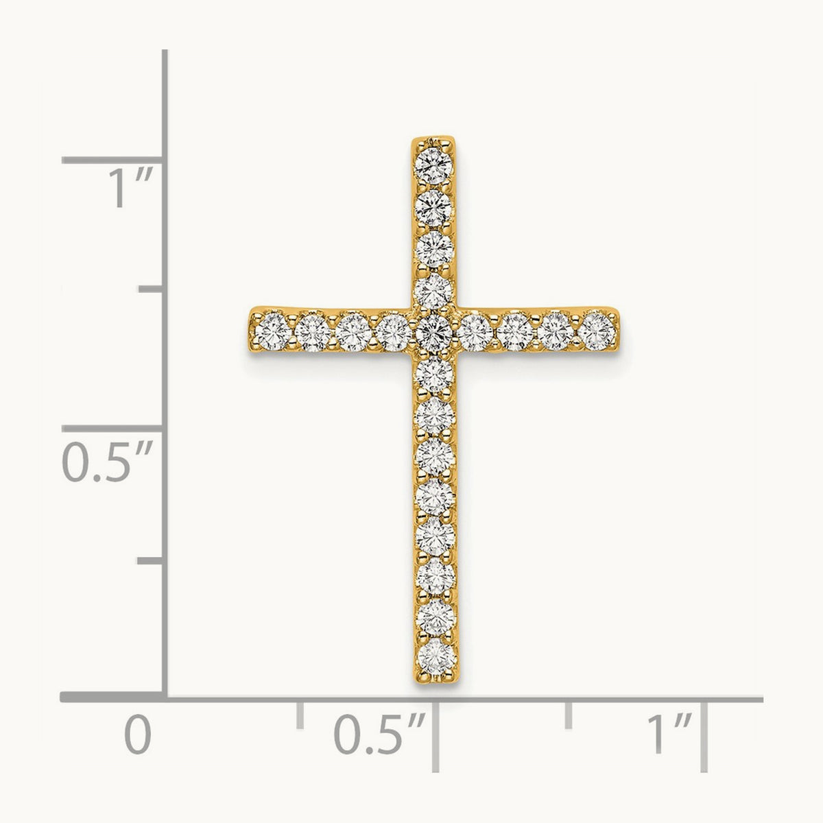 Cross Chain Slide Pendant, 0.50 ct tw Lab-Grown Diamond — 10K Yellow Gold