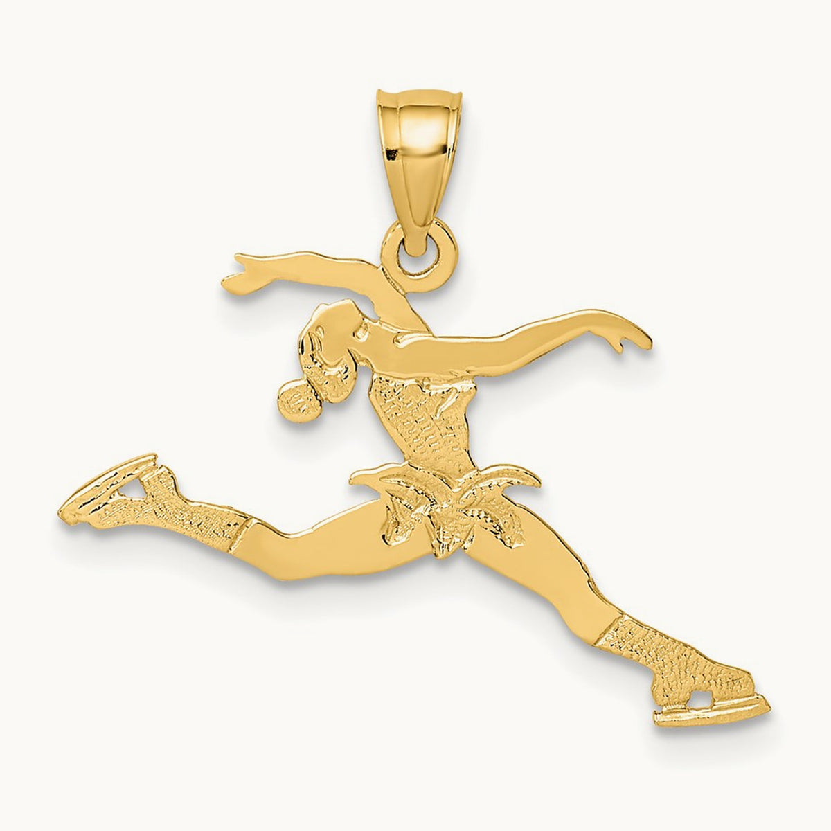 Ice Skater Jumping Charm, 14K