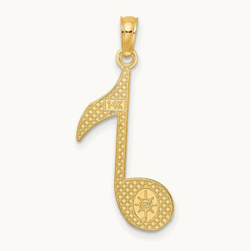 Music Note Charm, 14K