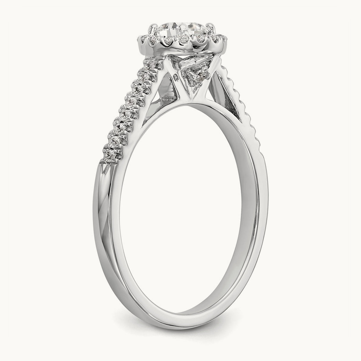 Round Semi-Mount Halo Engagement Ring, 0.20 ct tw