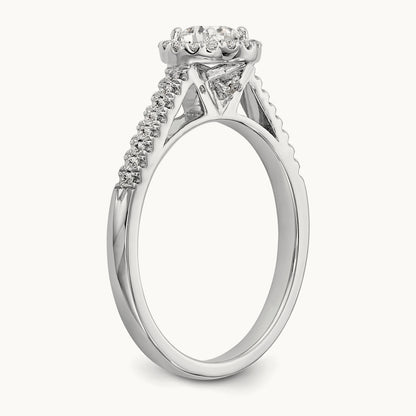 Round Semi-Mount Halo Engagement Ring, 0.20 ct tw