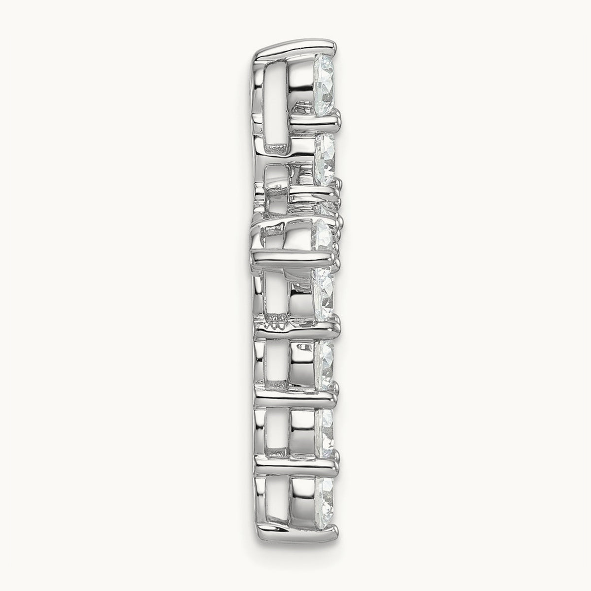 Cross Chain Slide Pendant, 3.00 ct tw Lab-Grown Diamond — 14K White Gold