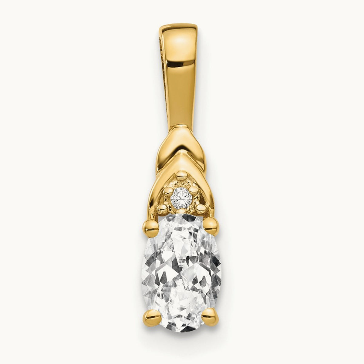 Topaz and Diamond Pendant — 14K Yellow Gold