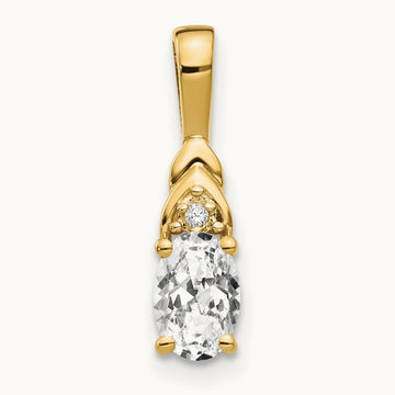 Topaz and Diamond Pendant — 14K Yellow Gold