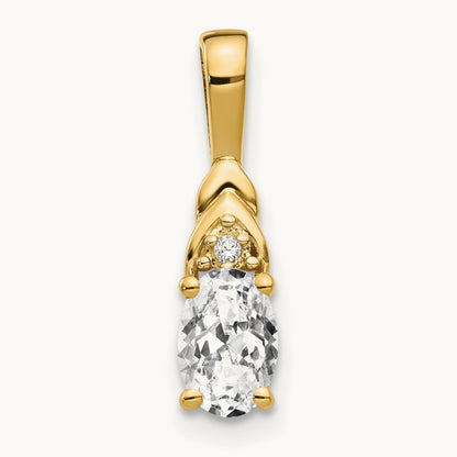 Topaz and Diamond Pendant — 14K Yellow Gold