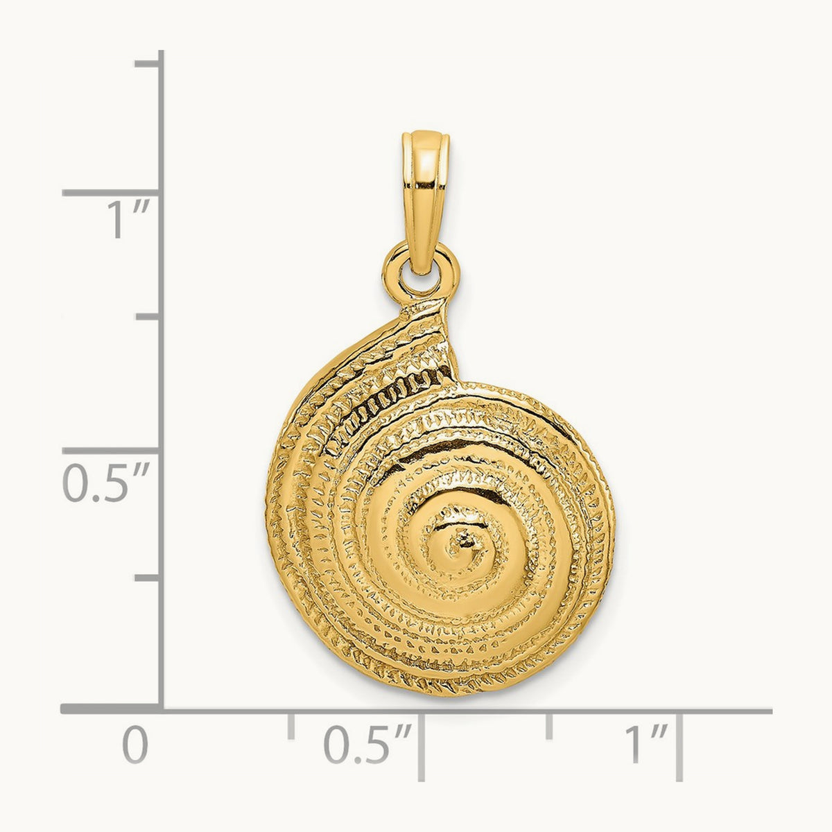 Textured Troca Shell Charm, 14K