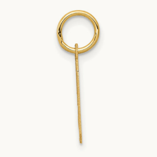 Small Satin Number 9 Charm — 14K Yellow Gold