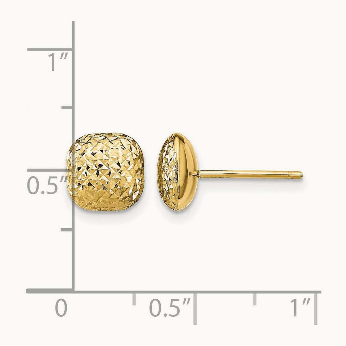 Polished D/C Button Post Earrings, 14K — Leslie's