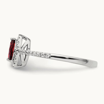 Garnet Jan Birthstone Ring, 0.20 ct tw Lab-Grown Diamond