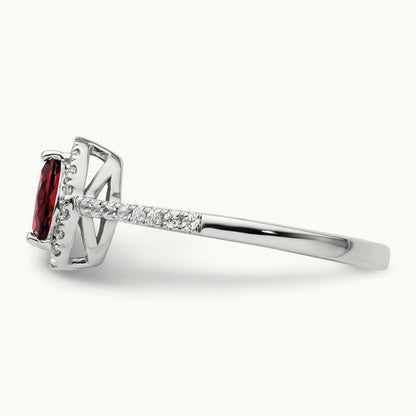 Garnet Jan Birthstone Ring, 0.20 ct tw Lab-Grown Diamond