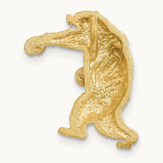 w/White Rhodium Satin D/C Boxing Bear Chain Slide, 14K