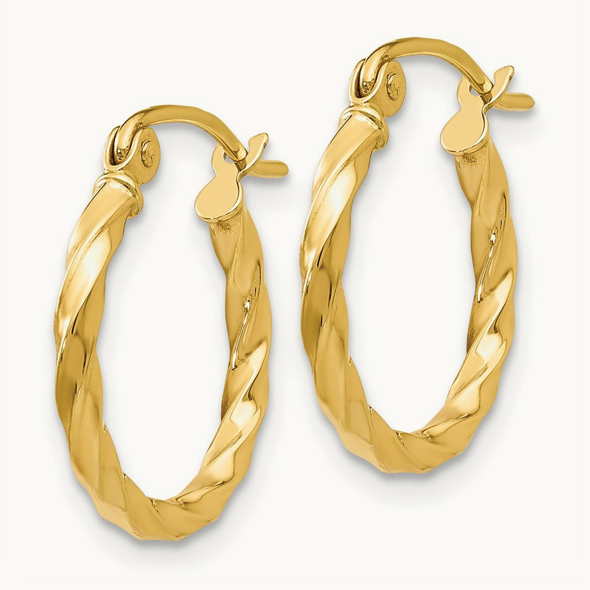 Twist Polished Hoop Earring — 12mm