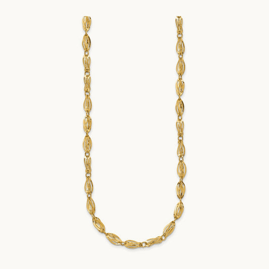 Fancy Link Necklace, 14K