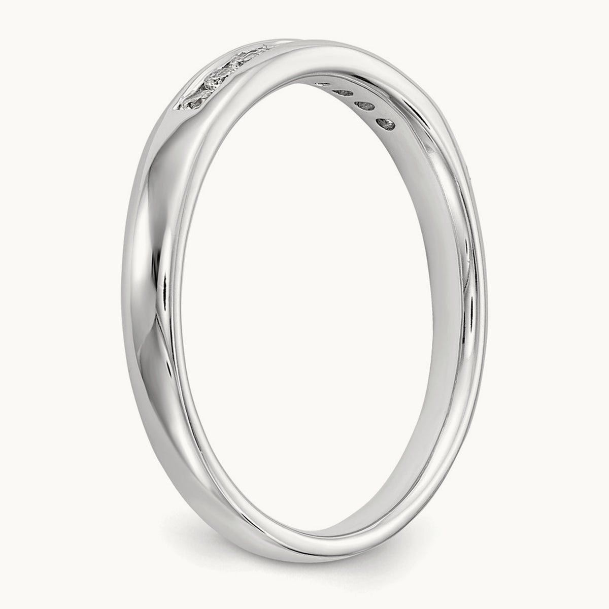 9-Stone Diamond Channel Band, 14K White Gold
