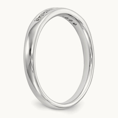 9-Stone Diamond Channel Band, 14K White Gold
