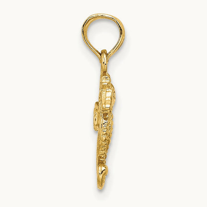Mini Seahorse Charm, 14K