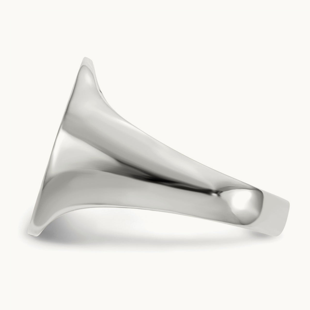 15.0x18. Closed Back Mens Signet Ring, 5mm, 14K White Gold