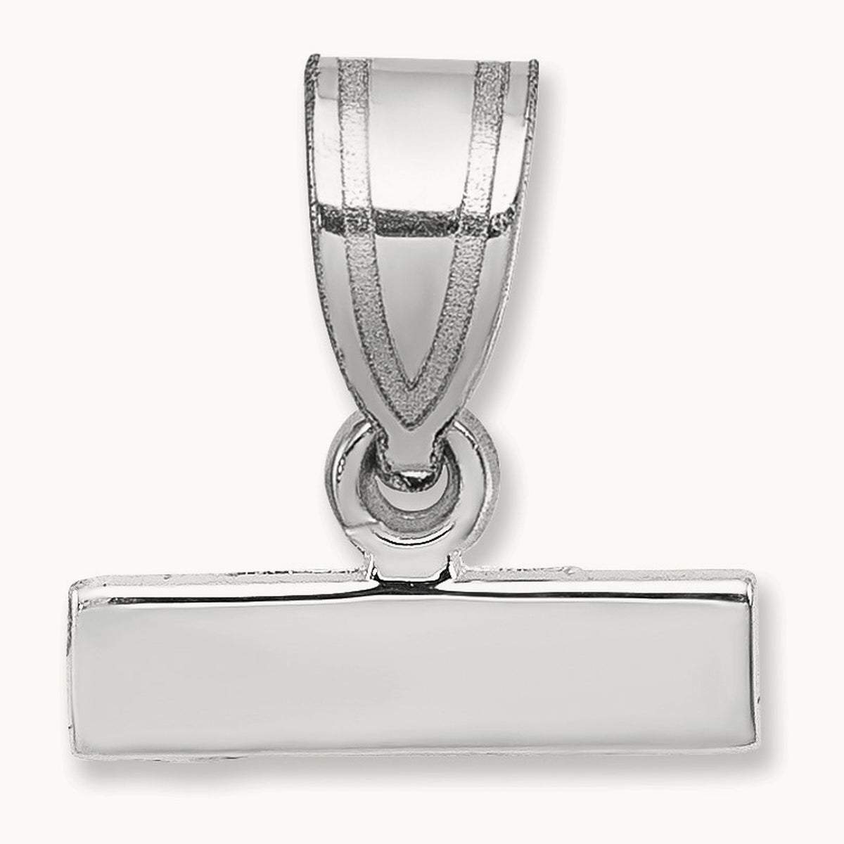 Small Polished Top Charm, 14K White Gold