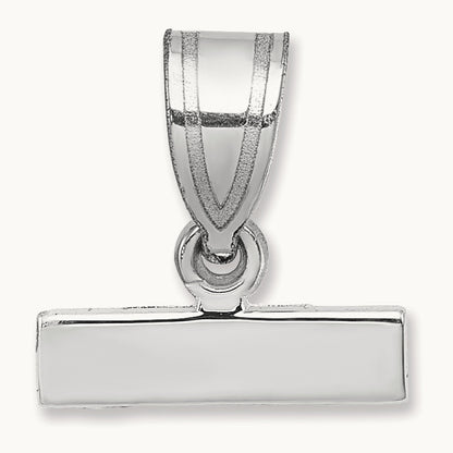 Small Polished Top Charm, 14K White Gold